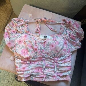 Steve Madden Pink Floral Blouse